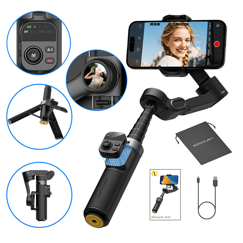 Auto Tracking Tripod - AOCHUAN Smart X3 360 ° Estabilizador