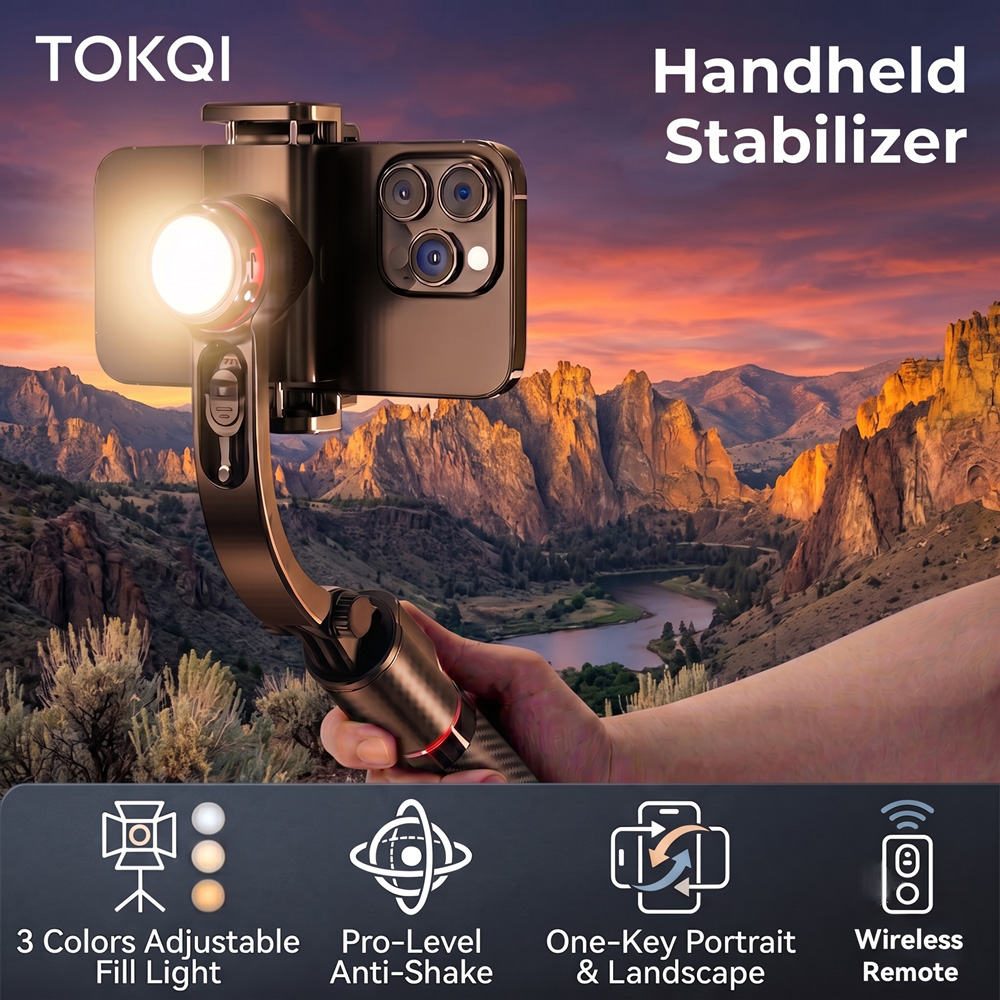 Auto Tracking Tripod - Estabilizador de Gimbal TOKQI, Anti-Vibração, Liga